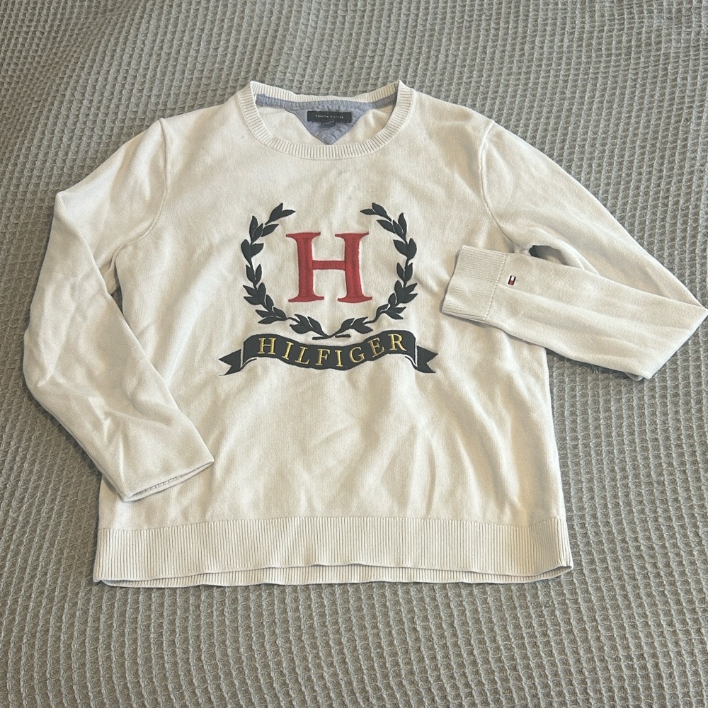 Tommy Hilfiger Cream Sweater with Black Label